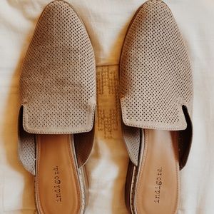 indigo rd. Taupe loafer slides